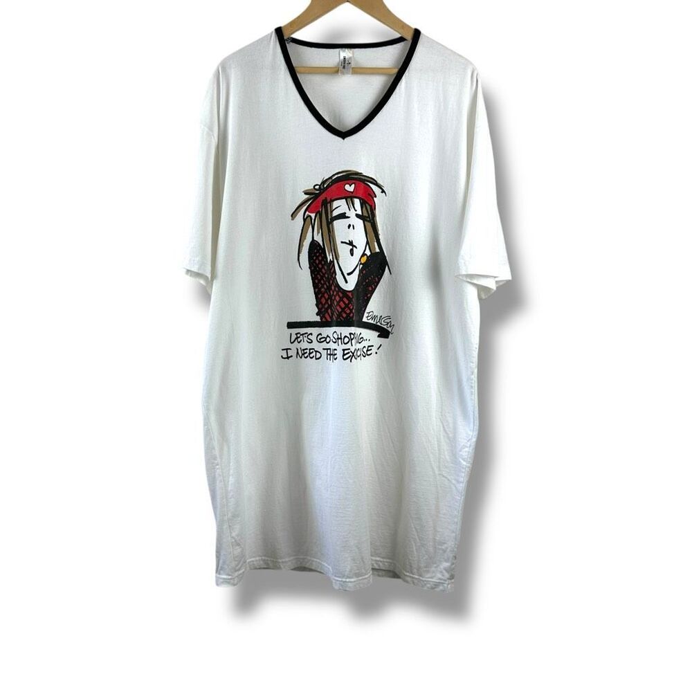 Emerson Street Clothing One Size Sleep Tee Shirt Dress Lets Go‎ Shopping Novelty